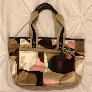 Authentic Coach bag - Brown, tan, cream and pink